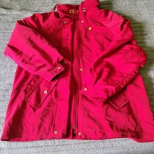 Westbound Red Jacket Size M Pockets Gold Snaps Drawstring Collar